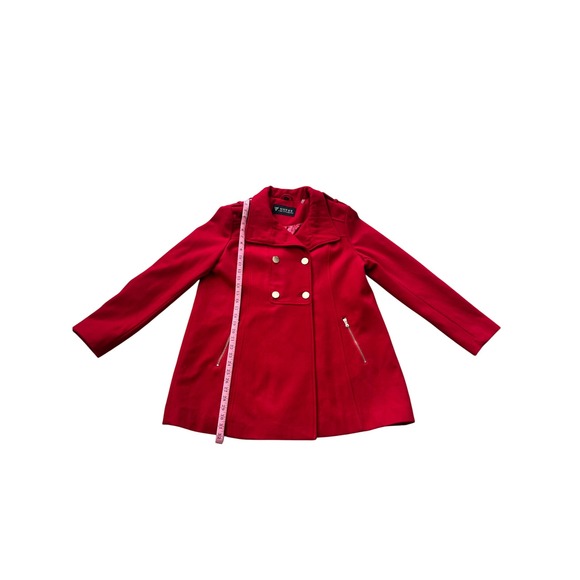 Guess LA Red Wool Blend Double Breasted Military Style Coat Women's Size XL - Picture 5 of 15